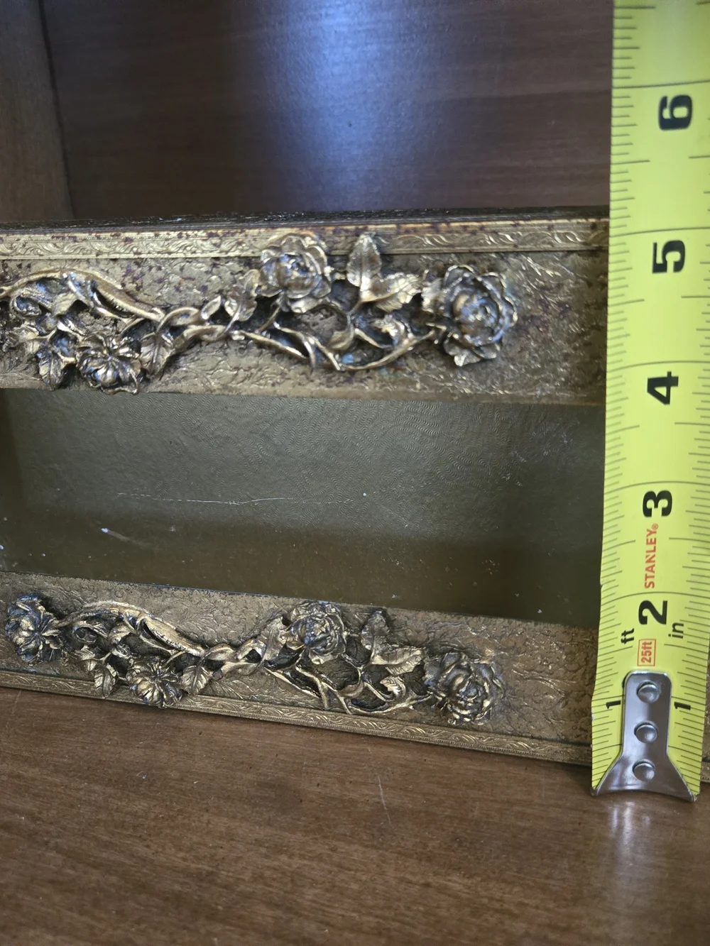 Vintage Ornate Gold Tissue Box Cover with Roses | Hollywood Regency Bathroom
